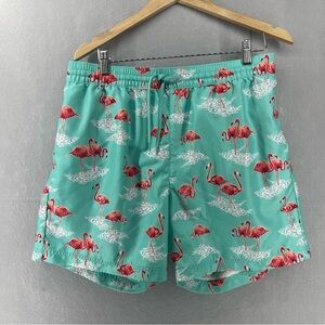 Men’s Caribbean Flamingo Swim Trunks Shorts Large